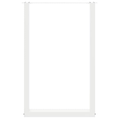 Bartischbeine U-Form 2 Stk. Weiß 60x(90-91) cm Stahl