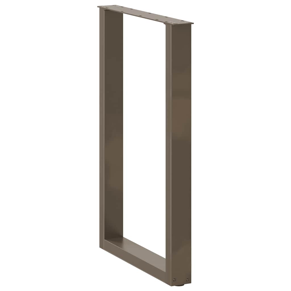 Bartischbeine U-Form 2 Stk. Naturstahl 60x(90-91) cm Stahl