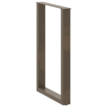 Bartischbeine U-Form 2 Stk. Naturstahl 60x(90-91) cm Stahl