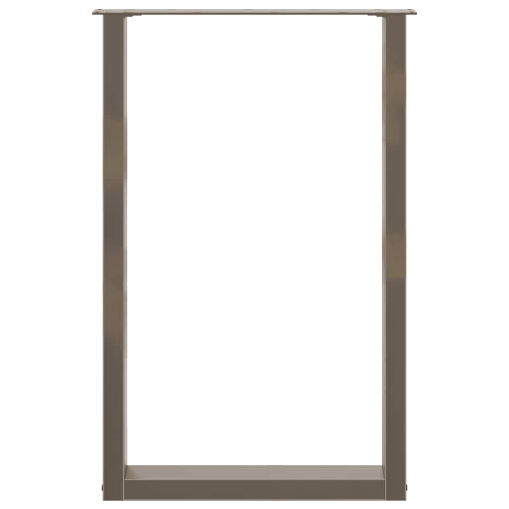 Bartischbeine U-Form 2 Stk. Naturstahl 60x(90-91) cm Stahl