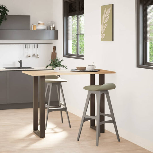 Bartischbeine U-Form 2 Stk. Naturstahl 40x(100-101) cm Stahl