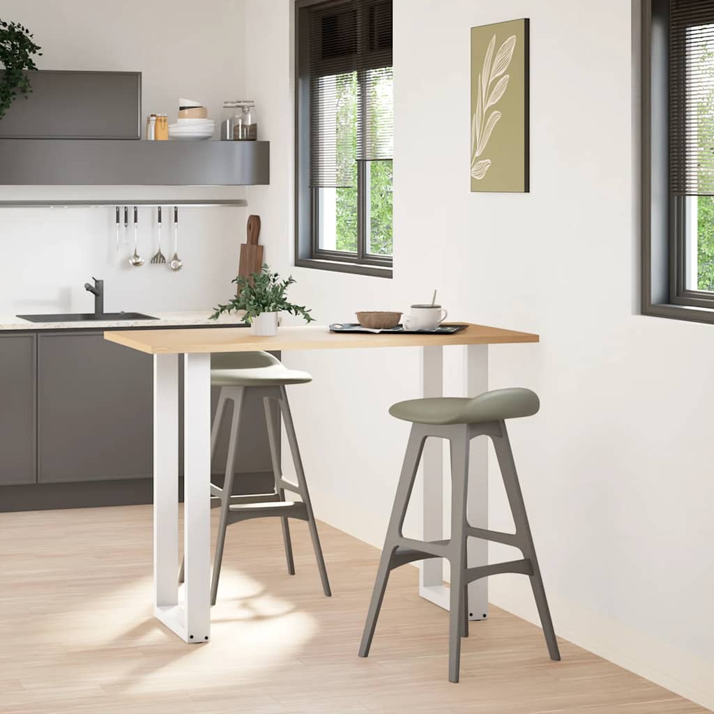 Bartischbeine U-Form 2 Stk. Weiß 50x(100-101) cm Stahl