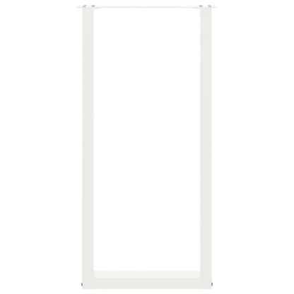 Bartischbeine U-Form 2 Stk. Weiß 50x(100-101) cm Stahl