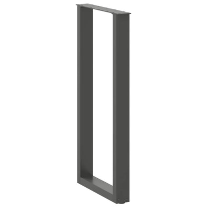 Bartischbeine U-Form 2 Stk. Anthrazit 50x(100-101) cm Stahl