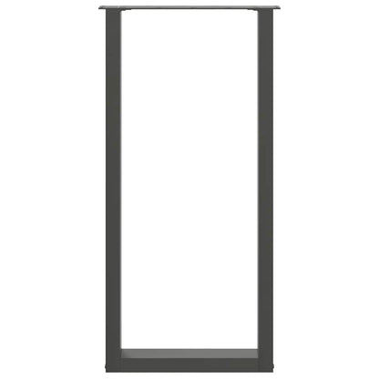 Bartischbeine U-Form 2 Stk. Anthrazit 50x(100-101) cm Stahl