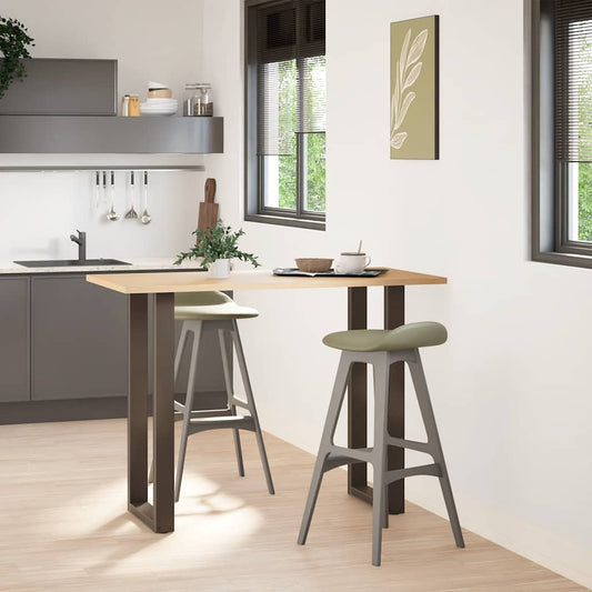 Bartischbeine U-Form 2 Stk. Naturstahl 50x(100-101) cm Stahl