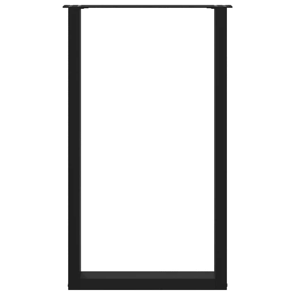 Bartischbeine U-Form 2 Stk. Schwarz 60x(100-101) cm Stahl