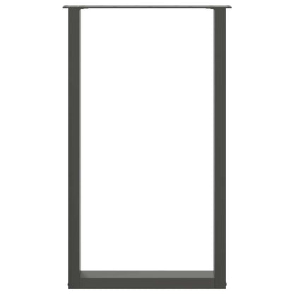 Bartischbeine U-Form 2 Stk. Anthrazit 60x(100-101) cm Stahl