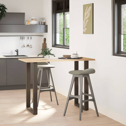 Bartischbeine U-Form 2 Stk. Naturstahl 60x(100-101) cm Stahl