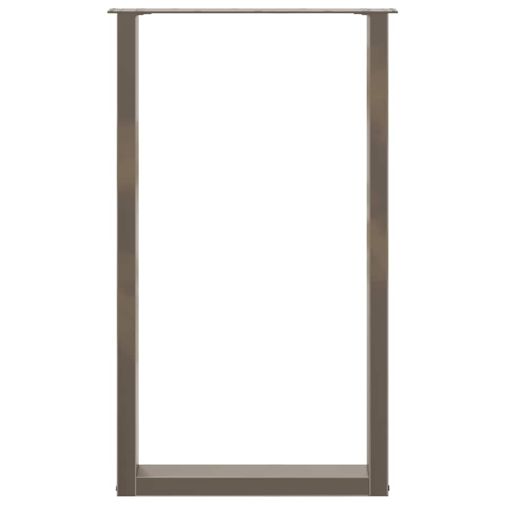 Bartischbeine U-Form 2 Stk. Naturstahl 60x(100-101) cm Stahl