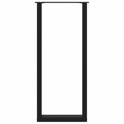 Bartischbeine U-Form 2 Stk. Schwarz 40x(110-111) cm Stahl