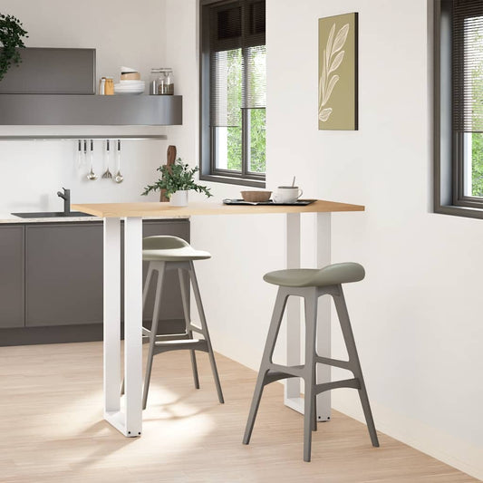 Bartischbeine U-Form 2 Stk. Weiß 40x(110-111) cm Stahl