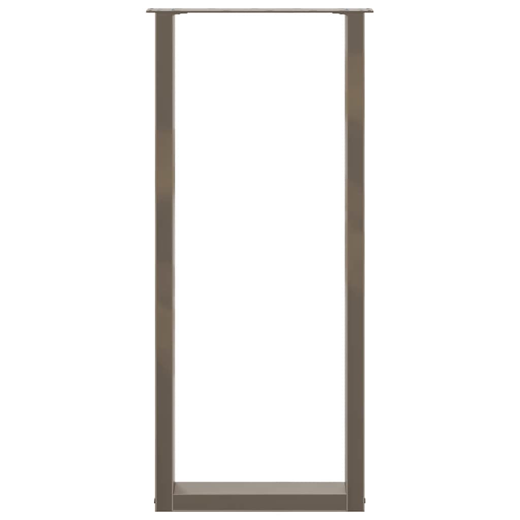 Bartischbeine U-Form 2 Stk. Naturstahl 40x(110-111) cm Stahl