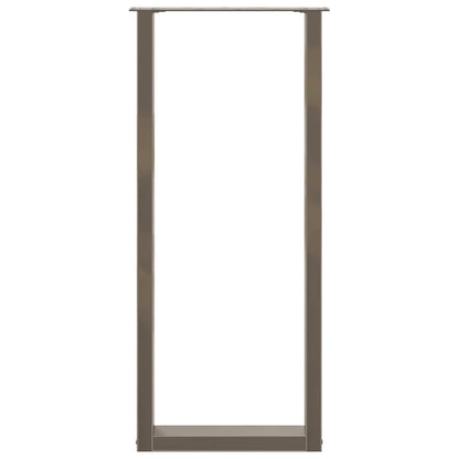 Bartischbeine U-Form 2 Stk. Naturstahl 40x(110-111) cm Stahl