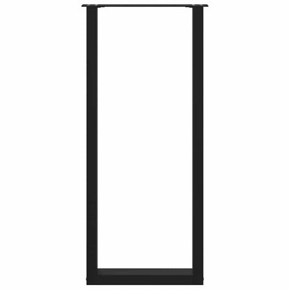 Bartischbeine U-Form 2 Stk. Schwarz 50x(110-111) cm Stahl