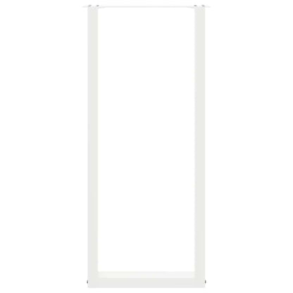 Bartischbeine U-Form 2 Stk. Weiß 50x(110-111) cm Stahl