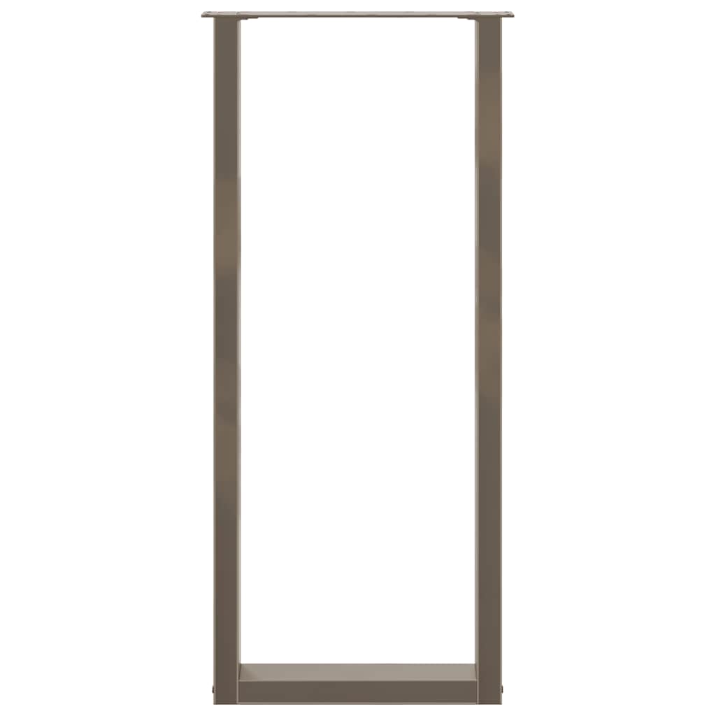 Bartischbeine U-Form 2 Stk. Naturstahl 50x(110-111) cm Stahl