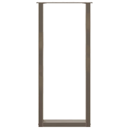 Bartischbeine U-Form 2 Stk. Naturstahl 50x(110-111) cm Stahl