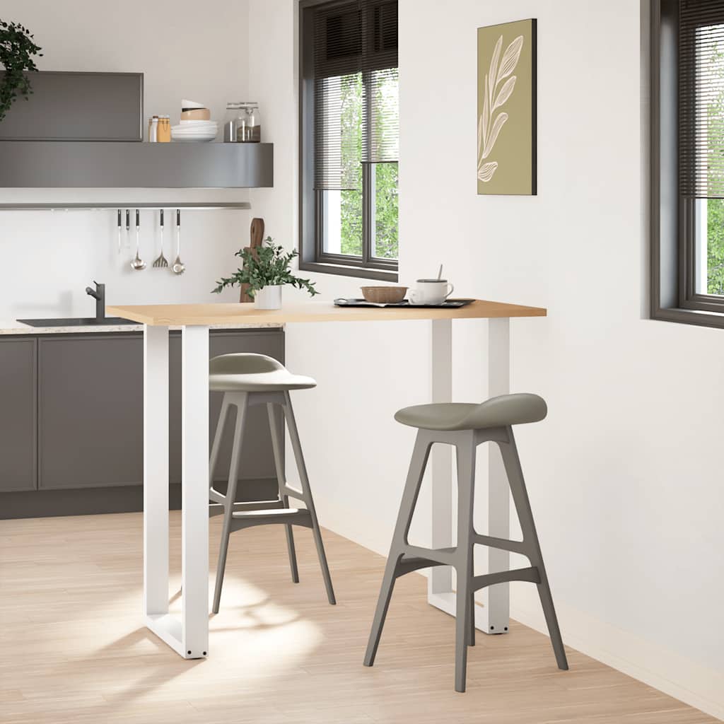 Bartischbeine U-Form 2 Stk. Weiß 60x(110-111) cm Stahl