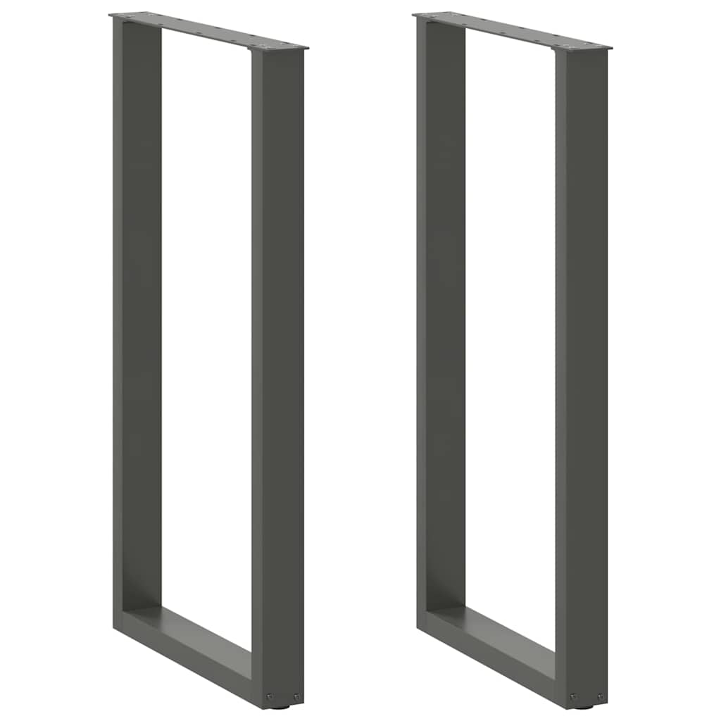 Bartischbeine U-Form 2 Stk. Anthrazit 60x(110-111) cm Stahl