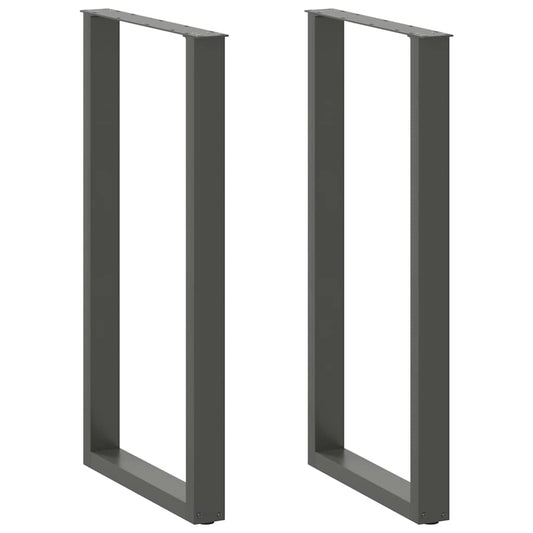 Bartischbeine U-Form 2 Stk. Anthrazit 60x(110-111) cm Stahl