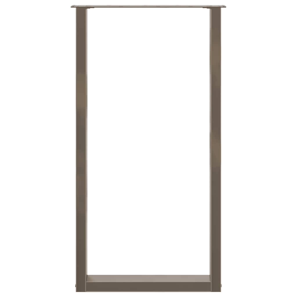 Bartischbeine U-Form 2 Stk. Naturstahl 60x(110-111) cm Stahl