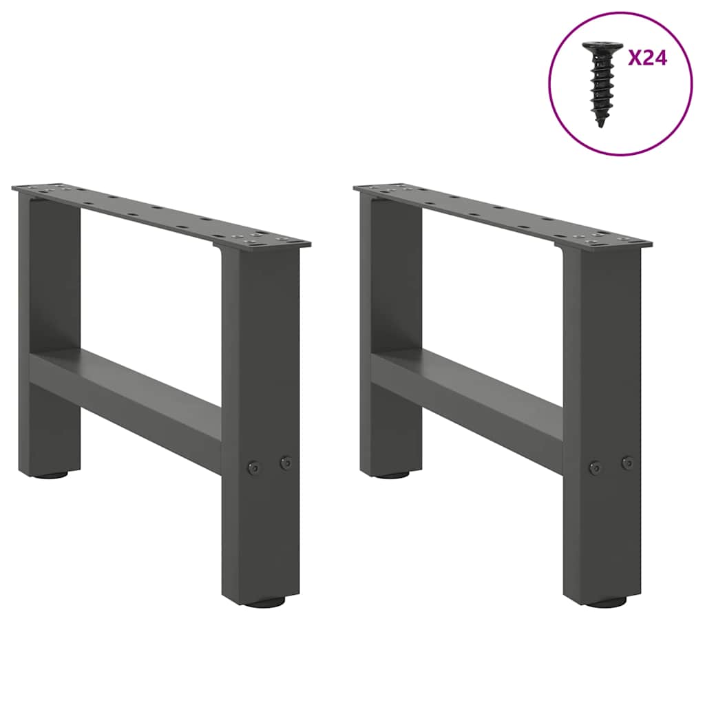 Couchtischbeine Anthrazit 2 Stk. 50x(30-31) cm Stahl