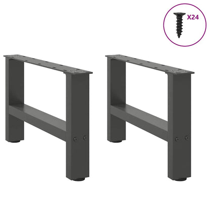 Couchtischbeine Anthrazit 2 Stk. 50x(30-31) cm Stahl