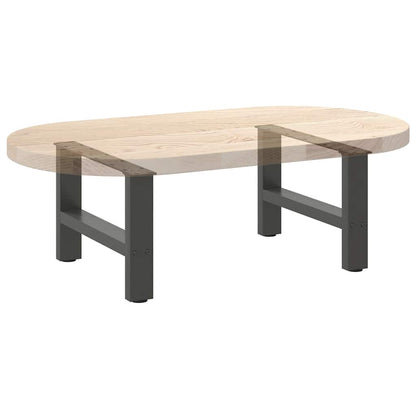 Couchtischbeine Anthrazit 2 Stk. 50x(30-31) cm Stahl