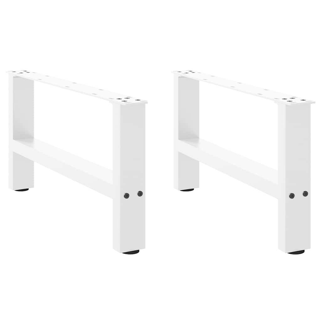 Couchtischbeine Weiß 2 Stk. 70x(30-31) cm Stahl