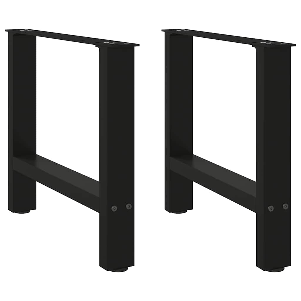 Couchtischbeine Schwarz 2 Stk. 50x(42-43) cm Stahl