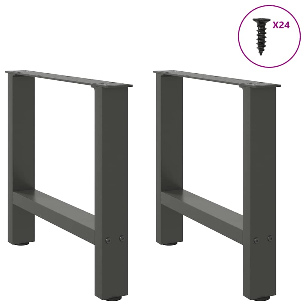 Couchtischbeine Anthrazit 2 Stk. 50x(42-43) cm Stahl