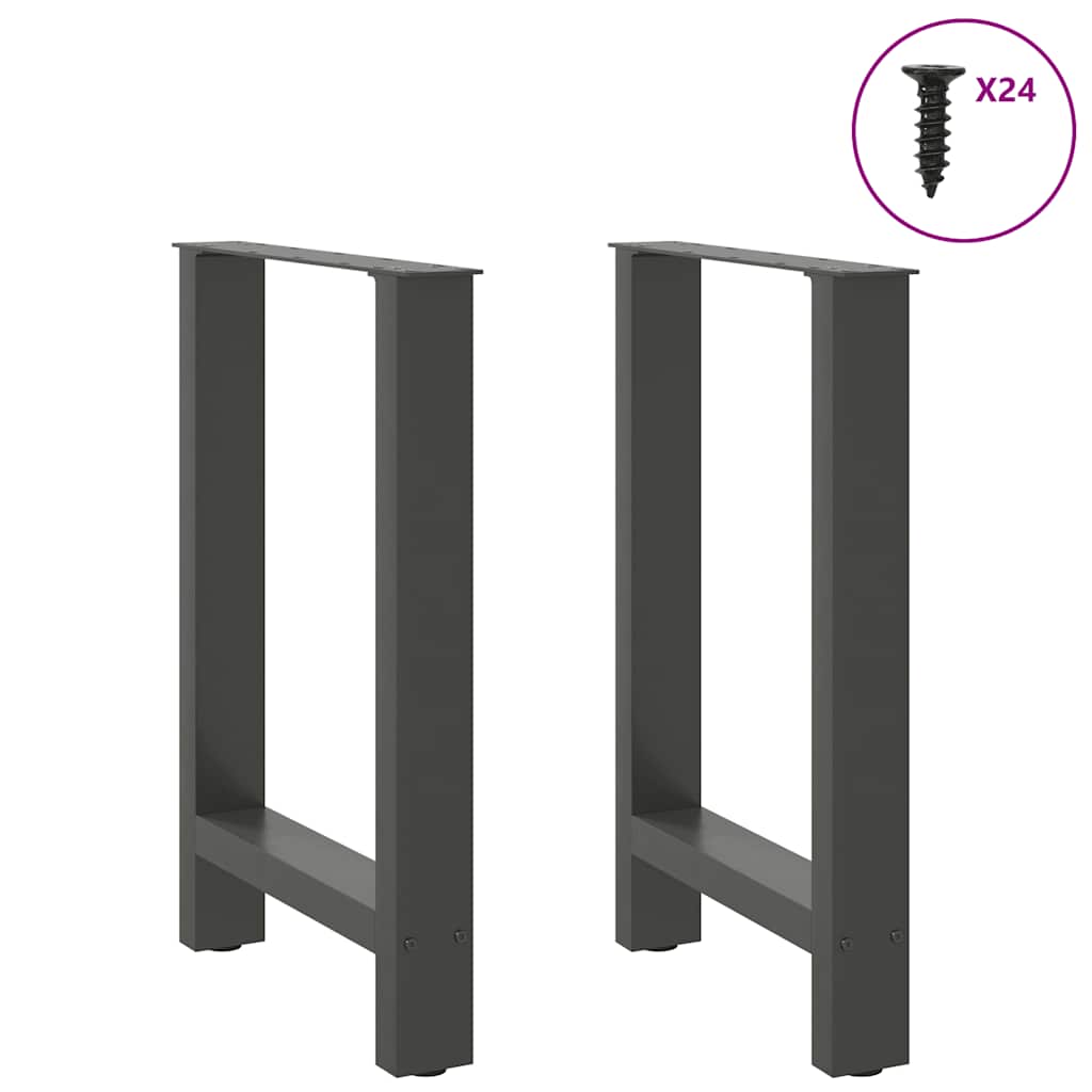 Esstischbeine Anthrazit 2 Stk. 50x(72-73) cm Stahl