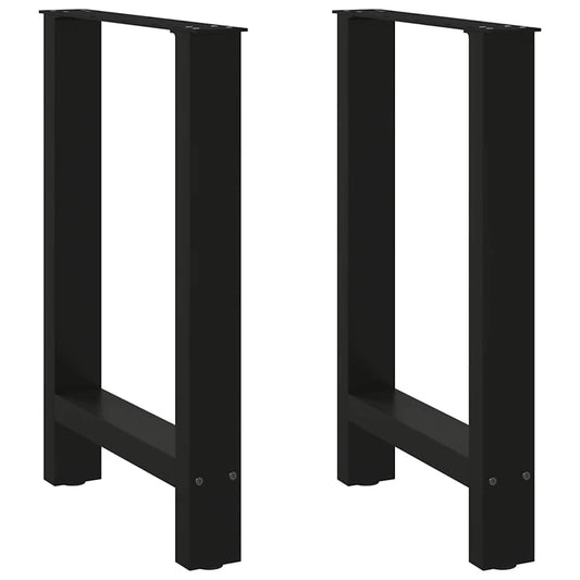 Esstischbeine Schwarz 2 Stk. 60x(72-73) cm Stahl