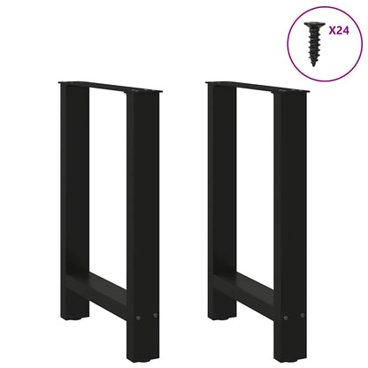 Esstischbeine Schwarz 2 Stk. 60x(72-73) cm Stahl