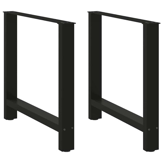 Esstischbeine Schwarz 2 Stk. 70x(72-73) cm Stahl