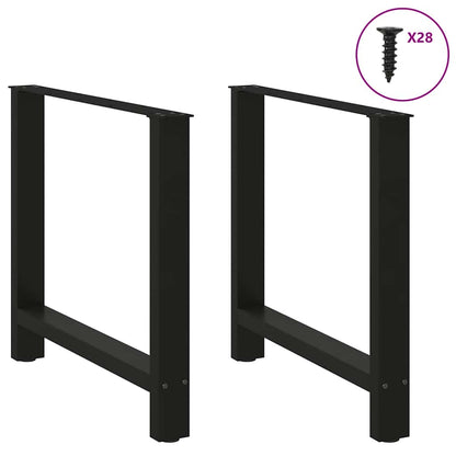 Esstischbeine Schwarz 2 Stk. 70x(72-73) cm Stahl