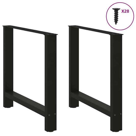 Esstischbeine Schwarz 2 Stk. 70x(72-73) cm Stahl