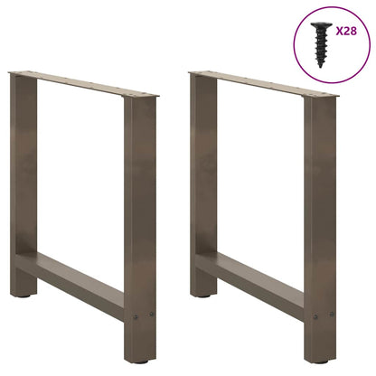 Esstischbeine Naturstahl 2 Stk. 70x(72-73) cm Stahl