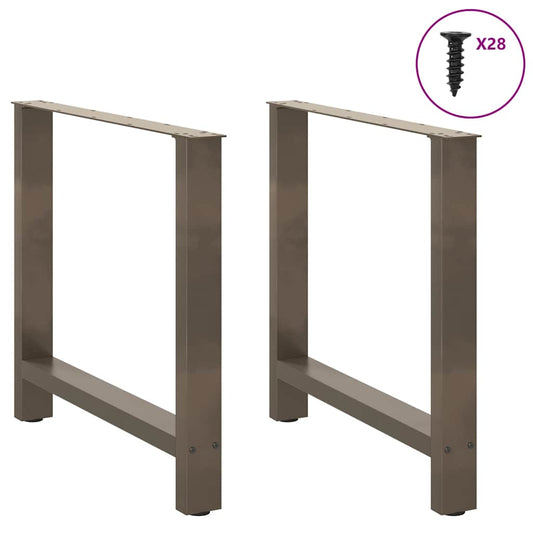 Esstischbeine Naturstahl 2 Stk. 70x(72-73) cm Stahl