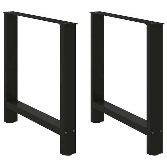 Esstischbeine Schwarz 2 Stk. 80x(72-73) cm Stahl