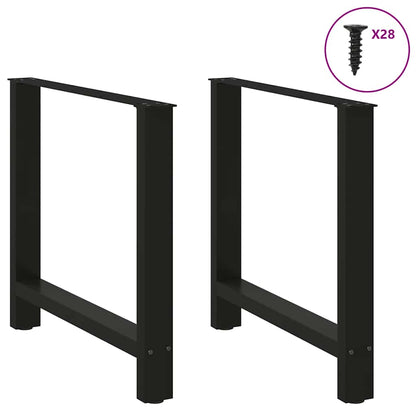 Esstischbeine Schwarz 2 Stk. 80x(72-73) cm Stahl