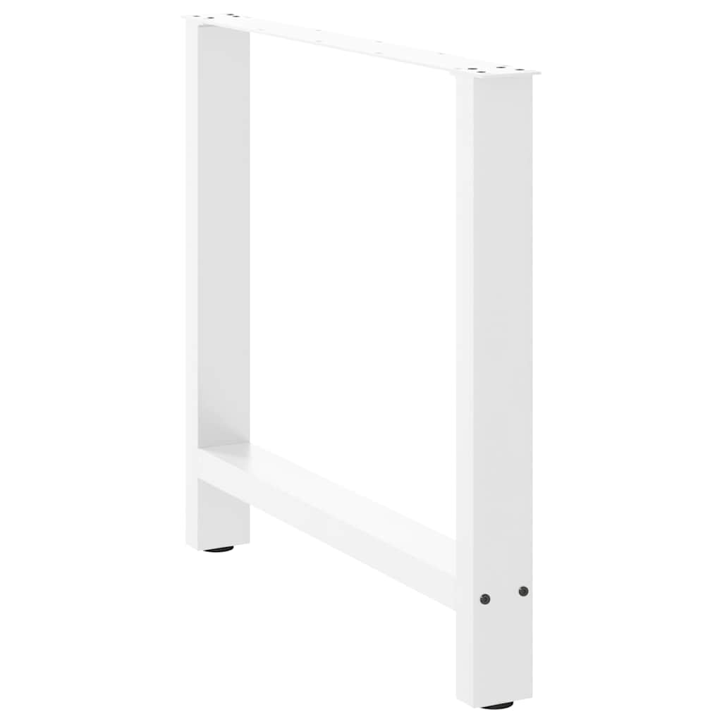 Esstischbeine Weiß 2 Stk. 80x(72-73) cm Stahl