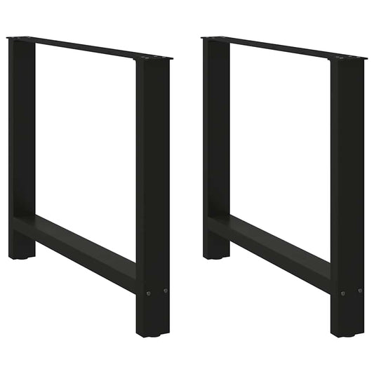 Esstischbeine Schwarz 2 Stk. 90x(72-73) cm Stahl