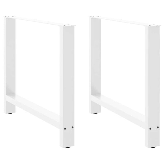 Esstischbeine Weiß 2 Stk. 90x(72-73) cm Stahl