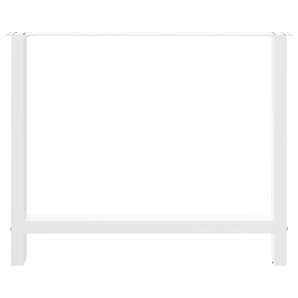 Esstischbeine Weiß 2 Stk. 90x(72-73) cm Stahl