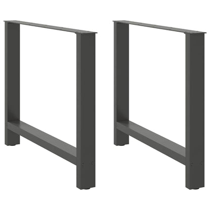 Esstischbeine Anthrazit 2 Stk. 90x(72-73) cm Stahl