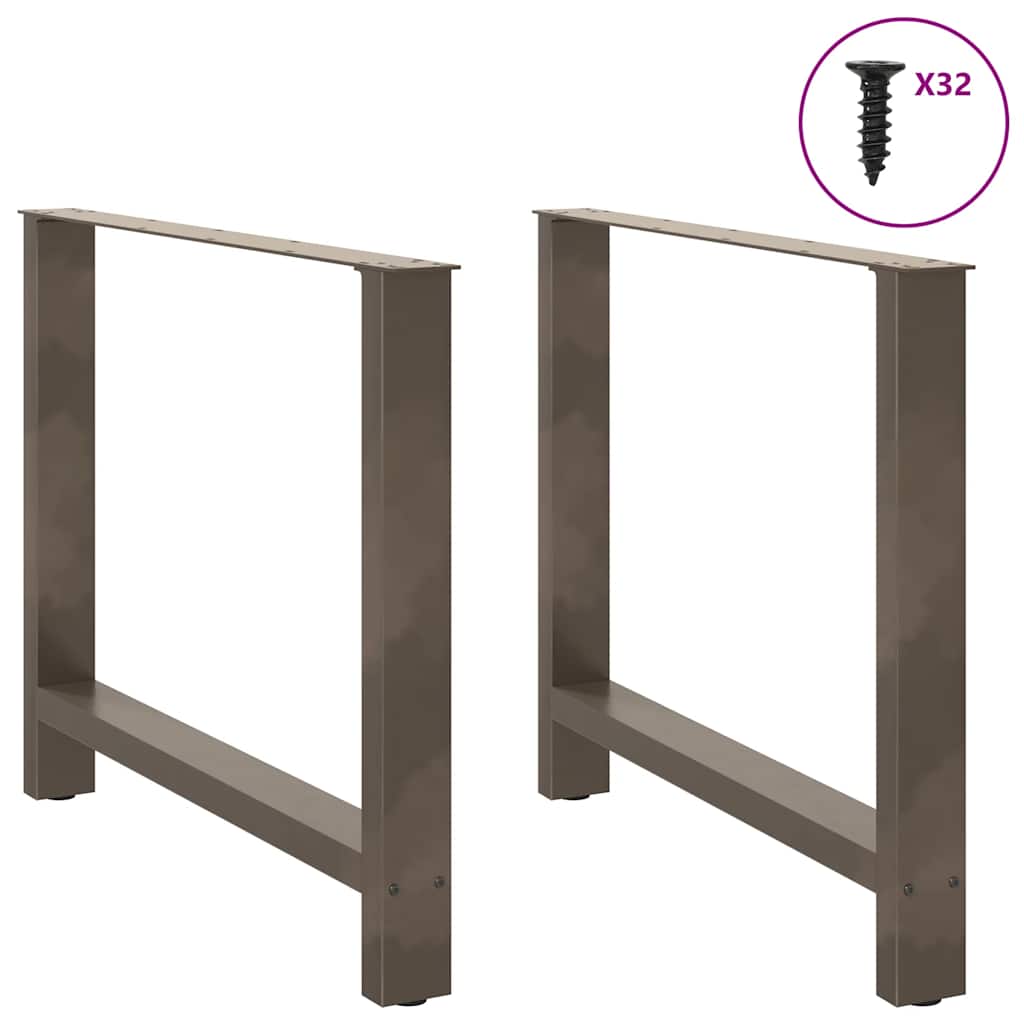 Esstischbeine Naturstahl 2 Stk. 90x(72-73) cm Stahl
