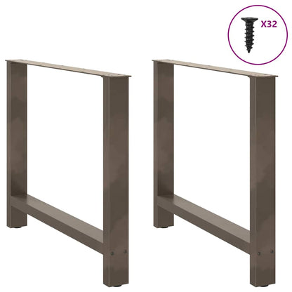 Esstischbeine Naturstahl 2 Stk. 90x(72-73) cm Stahl