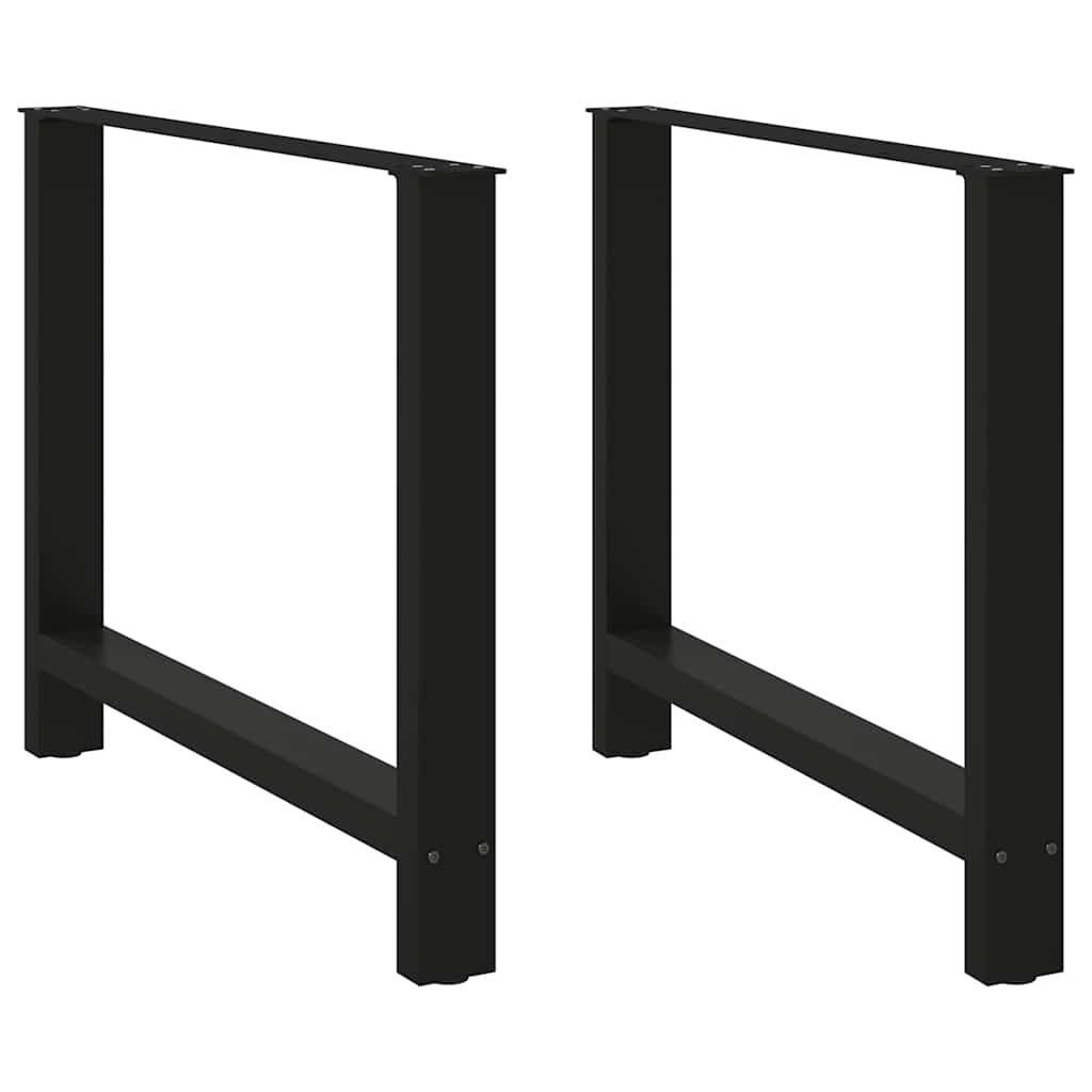 Esstischbeine Schwarz 2 Stk. 100x(72-73) cm Stahl